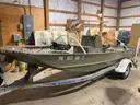16&#x27; Jon Boat, Outboard Motor, &#x26; Kingway Trailer
