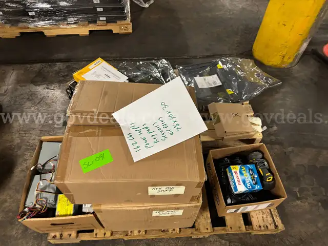1 Pallet of Miscellaneous Power Supplies, Keypads, Scanners & Air Filters – PICKUP ONLY
