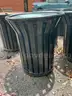 Outdoor Slatted Steel Trash Can