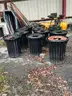 Outdoor Slatted Steel Trash Can