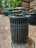 Outdoor Slatted Steel Trash Can/Bonnet Lid