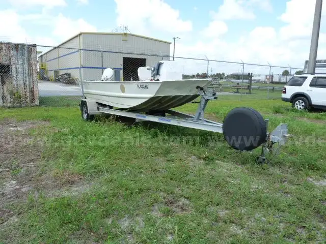 JON BOAT 16&#x27; ALUMINUM, GALVANIZED TRAILER, SINGLE-AXLE,  40-HP OUTBOARD