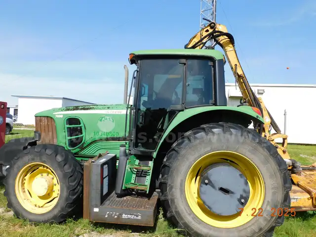 2008 JOHN DEERE TRACTOR 7130 W/30 FT BOOM MOWER