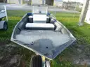 JON BOAT 17&#x27; ALUMINUM, GALVANIZED TRAILER, SINGLE-AXLE,  90-HP OUTBOARD