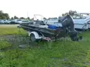 JON BOAT 17&#x27; ALUMINUM, GALVANIZED TRAILER, SINGLE-AXLE,  90-HP OUTBOARD