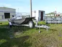 JON BOAT 17&#x27; ALUMINUM, GALVANIZED TRAILER, SINGLE-AXLE,  90-HP OUTBOARD