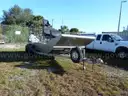 AIRBOAT, 15' ALUMINUM, HULL w/CAGE, TANDEM-AXLE TRAILER