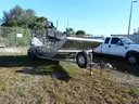 AIRBOAT, 15' ALUMINUM, HULL w/CAGE, TANDEM-AXLE TRAILER