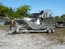 AIRBOAT, 13'7" ALUMINUM, LYCOMING ENGINE w/TRAILER - BLOWN ENGINE