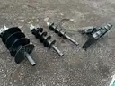 Like New / Skid steer auger drive set up with 9", 12", 18" augers