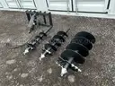 Like New / Skid steer auger drive set up with 9", 12", 18" augers