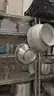 Commercial Chrome Wire Shelving Racks with Assorted Kitchen Supplies