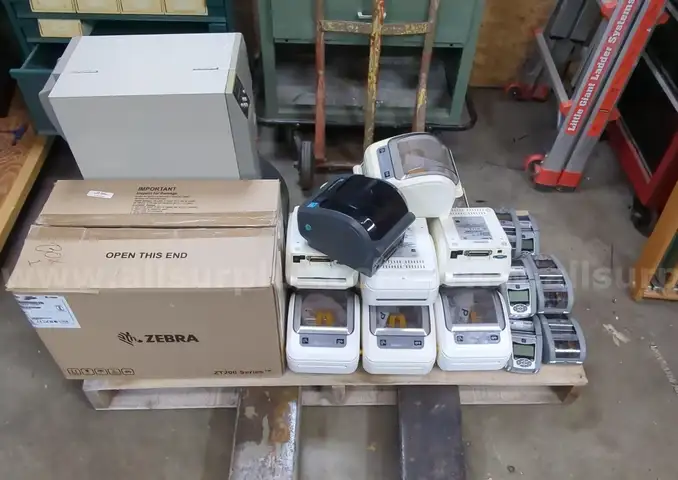 Zebra Printer Lot: ZT230, S4M, QLn220, GK420d Label Printers & Power Supplies