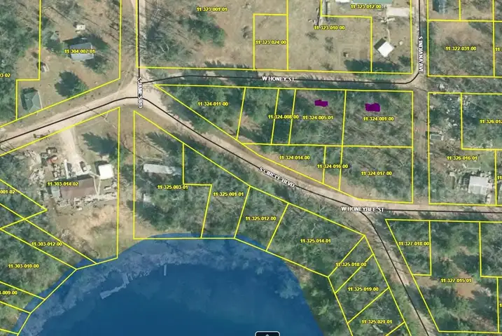 Half acre vacant lot in Baldwin, Lake CO. MI with views of Bush Lake! Rec capital of MI!