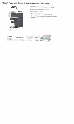 BUNN 2 Burner Coffee Maker