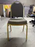 6 Banquet Chairs, /Gold Frame, Taupe seat and Back, Cushioned seat