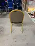 6 Banquet Chairs, /Gold Frame, Taupe seat and Back, Cushioned seat