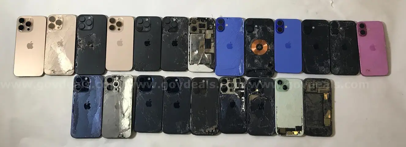 Lot of (57) Apple iPhones &#x2013; iPhone 12, 13, 14, 15, 16 Series &#x2013; For Parts