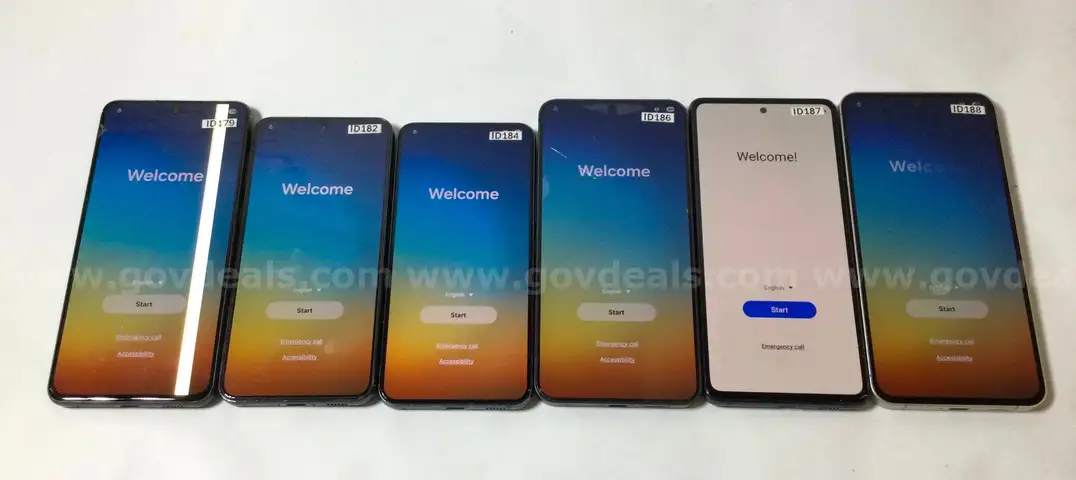 Lot of 6 Samsung Galaxy Phones – S24+, S24 FE, S23, S22 – FRP Locked