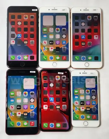 Lot of (6) Apple iPhones – iPhone 8, 8 Plus & XR – 64GB – Mixed Conditions – Used – Sold AS-IS