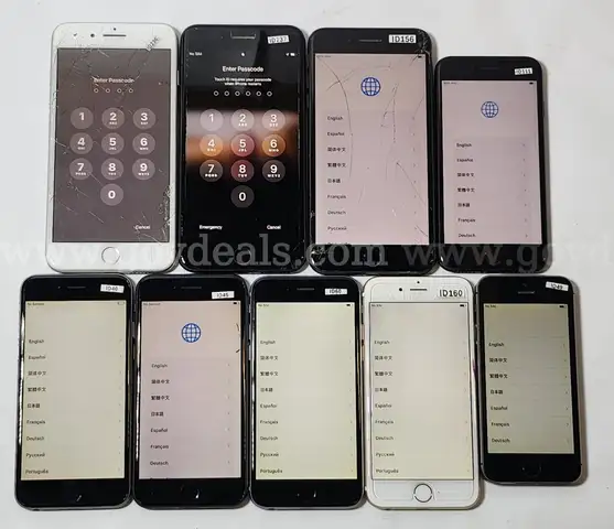 Lot of (9) Apple iPhones – Mixed Legacy Series – FRP/Password Locked – For Parts or Repair