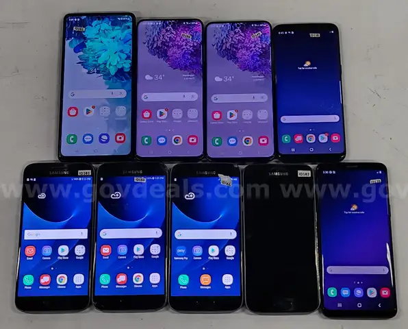 Lot of (9) Samsung Galaxy Phones – Reset & Activated – Clean IMEI – S20, S20 FE, S9, S8 & More