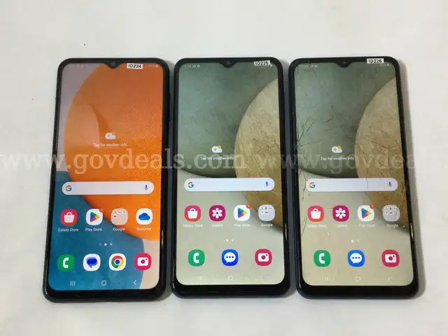 Lot of (3) Samsung Galaxy A12, A32 5G & A23 5G – Reset & Unlocked – Ready for Use