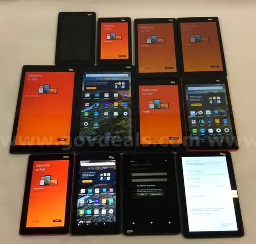 Lot of (12) Amazon Fire Tablets – HD 10, HD 8 & Fire 7 – Reset & Activated