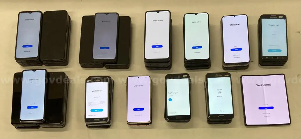Lot of (62) Samsung Galaxy Phones – S23+, Z Fold3 5G, S22 & More – FRP Locked – FRP Locked – For Parts
