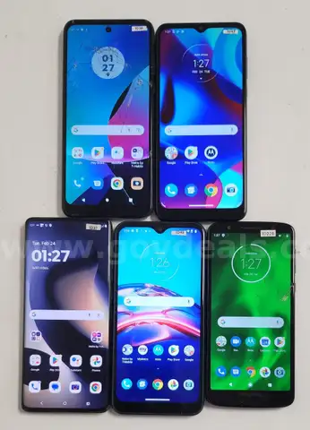 Lot of (5) Motorola Smartphones – Reset & Activated – Clean IMEI – Ready for Use