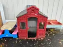 Lot of 3 - (1) Plastic Playhouse, (1) Little Tikes Picinic Table, (1) Sand Table