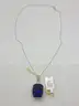 26.33ctw Lab Grown Sapphire Pendant Necklace With Natural Diamond