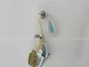 Sleeping Beauty Turquoise Pear Diamond Earrings Beautiful!
