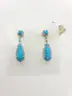 Sleeping Beauty Turquoise Pear Diamond Earrings Beautiful!