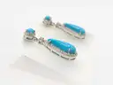 Sleeping Beauty Turquoise Pear Diamond Earrings Beautiful!