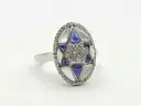 Stunning 96 Natural Diamond Ring Sterling Silver Size 7.5