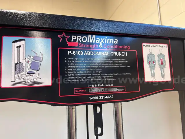 P-6100 Abdominal Crunch machine
