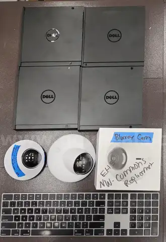 Misc Lot of Cameras, Apple Keyboard, and CD Drives