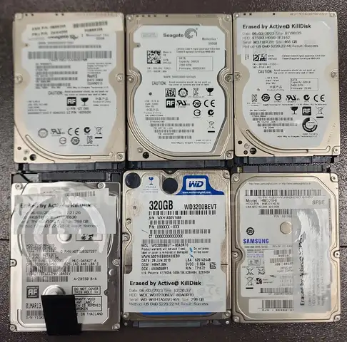 LOT of 6 Assorted Hard drives