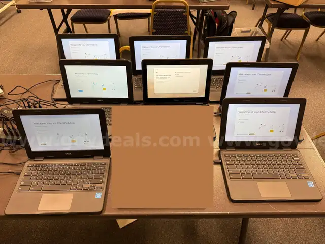 LOT of 8 Dell 3100 Chromebook, no chargers