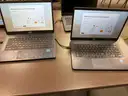 LOT of 10 Assorted Chromebooks, 1 Barrel charger included, no USB-C chargers included.