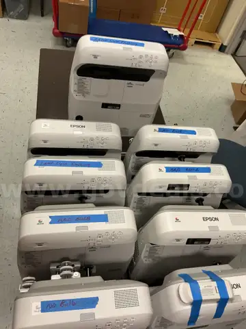 Lot of 9 Epson PowerLite 680 Projectors and 29 WiFi LAN ELPAP 10 adapters