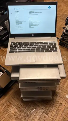 A lot of 33 mixed HP laptops 15” and 13”  7th gen, 8th gen and 10th gen all core i5 or i7 with 8GB ram and no HDD