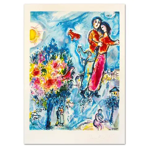 Marc Chagall (1887-1985), "Entre L'hiver Et Le Printemps" Limited Edition Fine Art