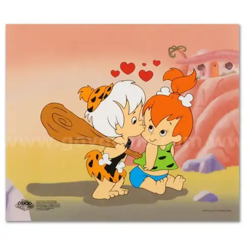 The Flintstones, "Pebbles and Bam Bam" Limited Edition Fine Art