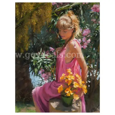 Vicente Romero, "In the Garden by the Sea" Hand Signed Limited Edition Fine Art