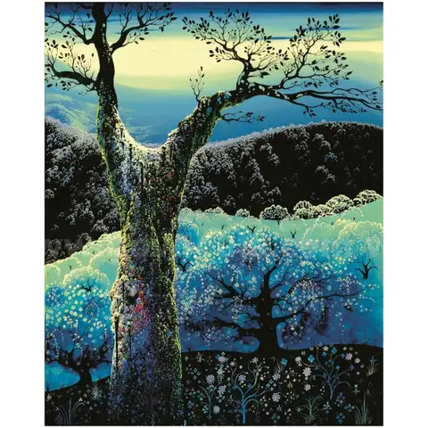 Eyvind Earle (1916-2000), "Orchard in Bloom" Limited Edition Fine Art