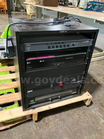 Audio Components Rack Crown Amp LG DVD/VHS Home Office Business School Equipment