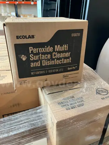 ECOLAB Peroxide Multi Surface Cleaner Janitorial Supply Equipment Pallet lot 120 bags total