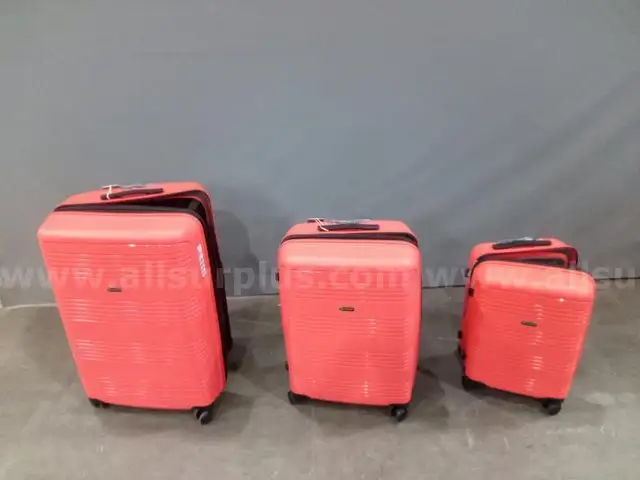 Onsite, Buy Now-Ginza Hardside Expandable Luggage Set with Spinner Wheels 3-Piece Set Red-Non Refundable